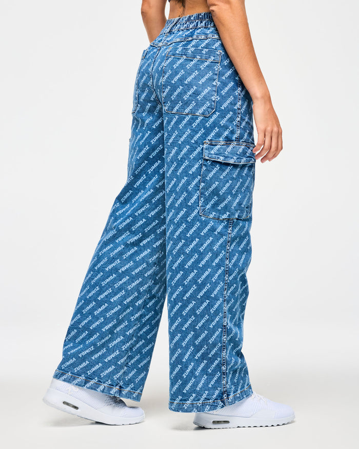Denim # Blue Jean Baggy Denim Cargo Pants