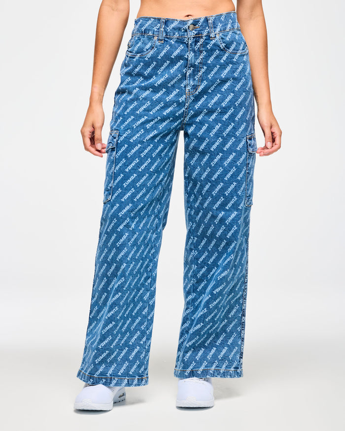 Denim # Blue Jean Baggy Denim Cargo Pants