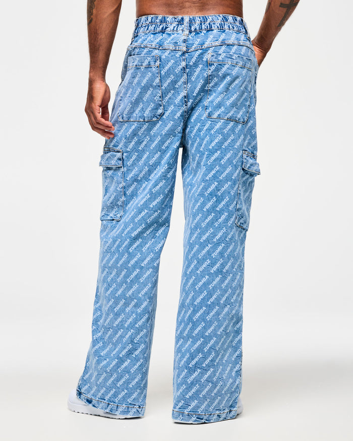 Denim # Blue Jean Baggy Denim Cargo Pants