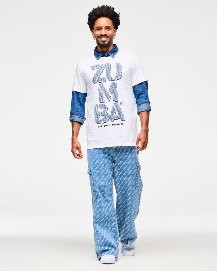 Denim # Blue Jean Baggy Denim Cargo Pants