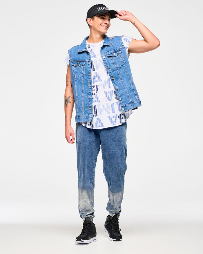 Denim # Blue Jean Long Denim Vest