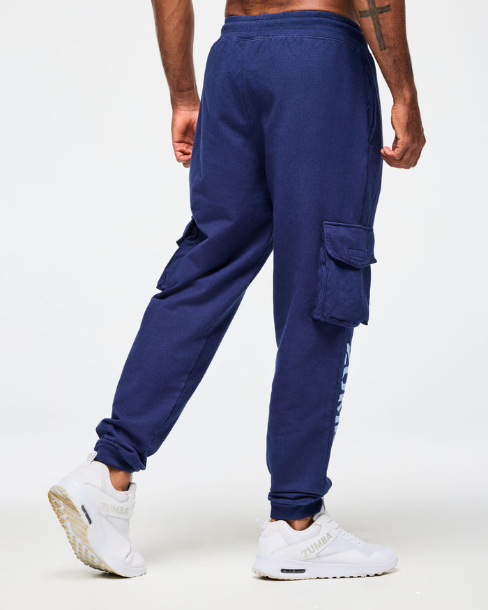 Denim # Blue Jean Men's Knit Denim Cargo Pants