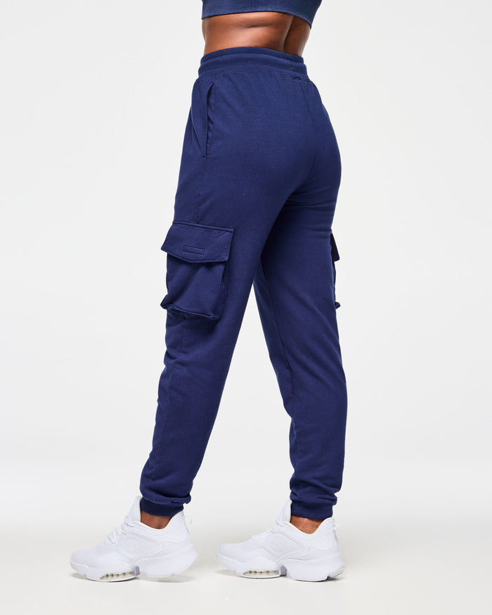 Denim # Blue Jean Men's Knit Denim Cargo Pants