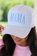 Blue Striped Mama Trucker Hat