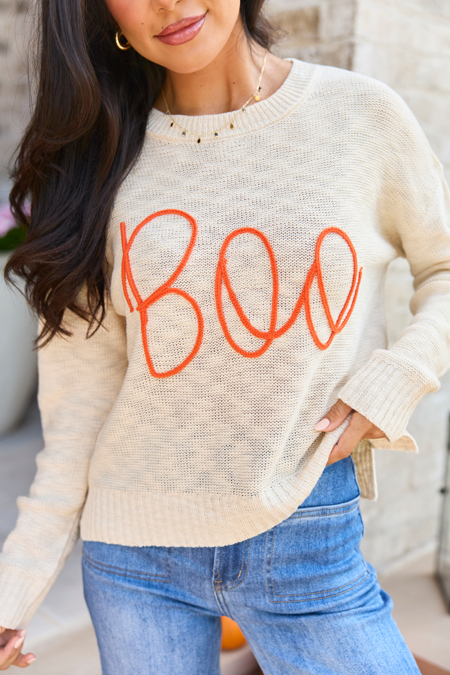 Boo & Beloved Sweater Beige/Orange