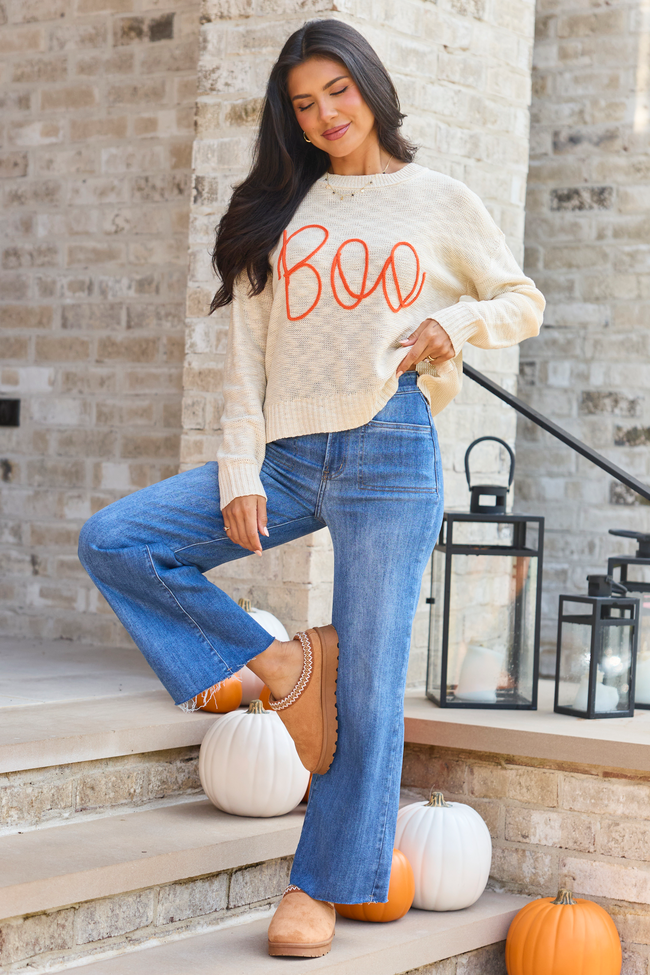 Boo & Beloved Sweater Beige/Orange