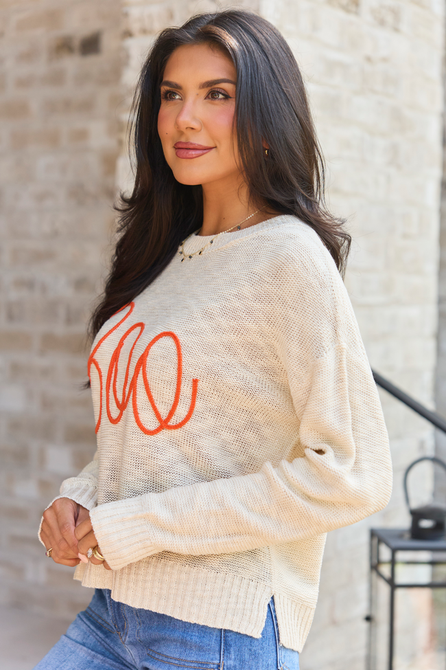 Boo & Beloved Sweater Beige/Orange