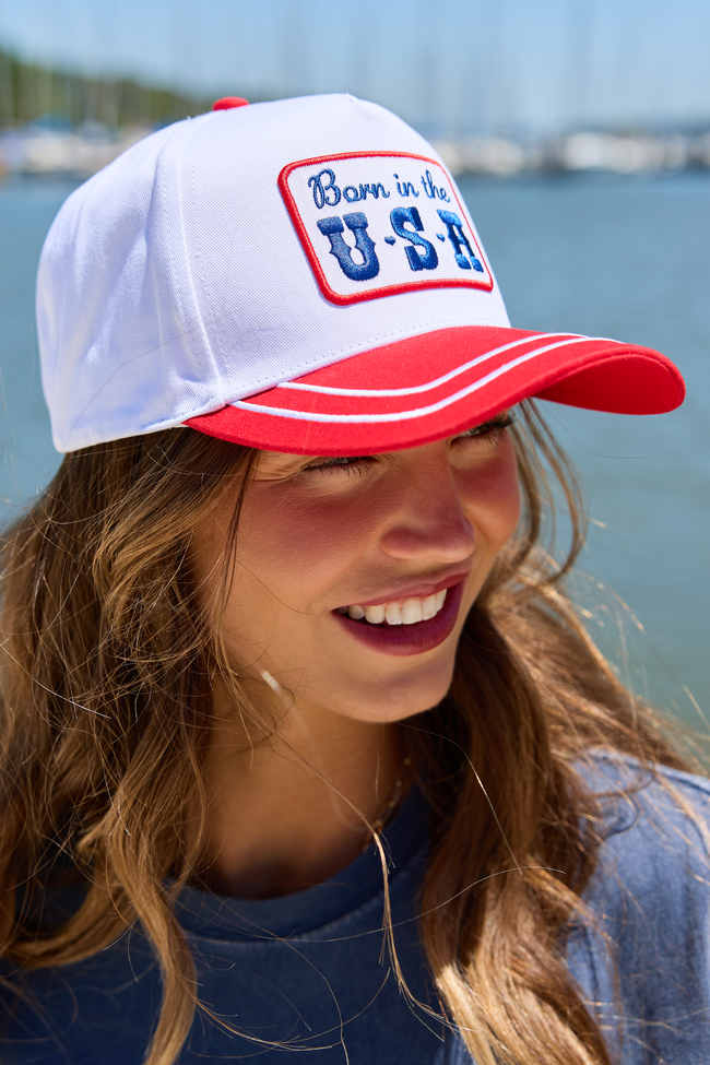 Born In The USA Red Trucker Hat