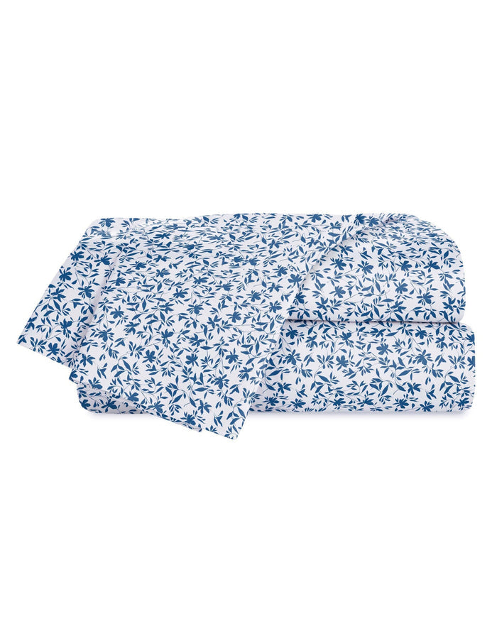 The front view of the Southern Tide Botanical Floral Sheet Set by Southern Tide - Navy