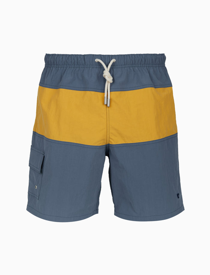 Boxer mare uomo tinta unita blu con con contrasti