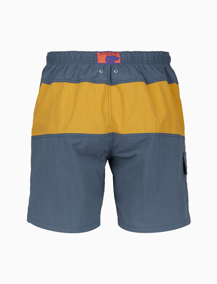Boxer mare uomo tinta unita blu con con contrasti