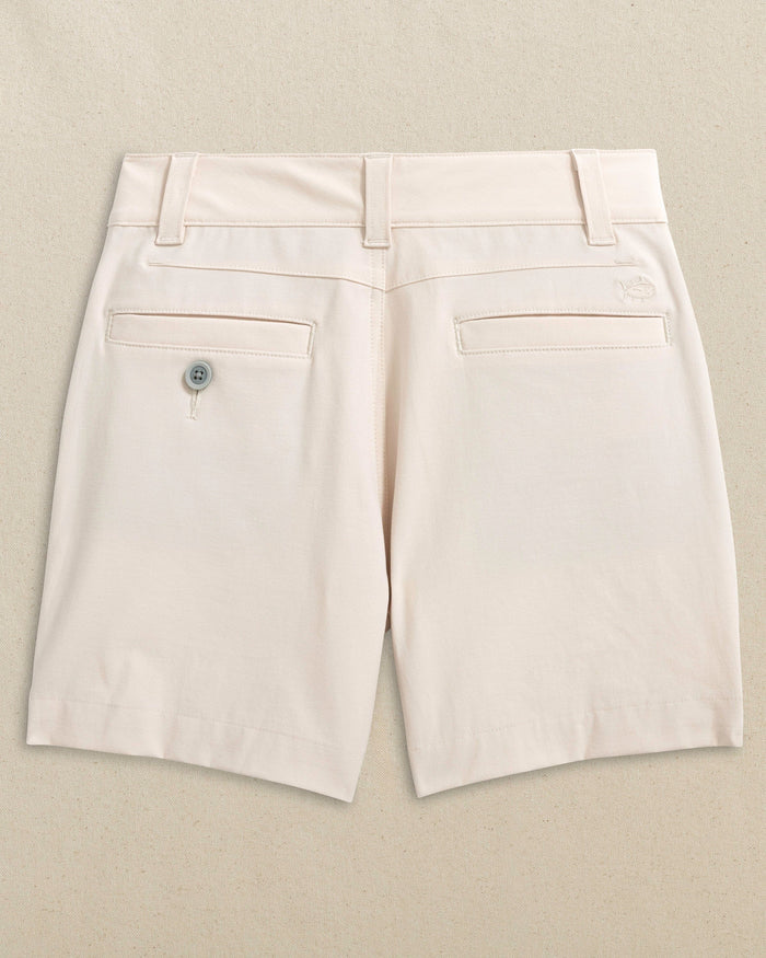 The back view of the Southern Tide Boys Bogey Short by Southern Tide - Stone