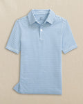 The front view of the Southern Tide Boys Driver Micro-Stripe Performance Polo by Southern Tide - Ocean Channel
