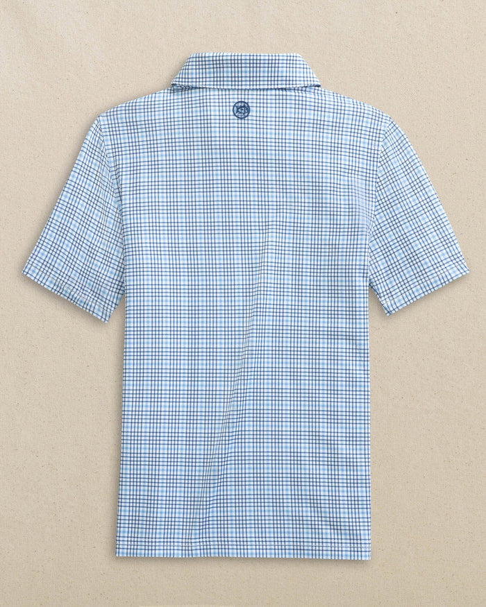 The back view of the Southern Tide Boys Driver Plaid Performance Polo by Southern Tide - Ocean Channel