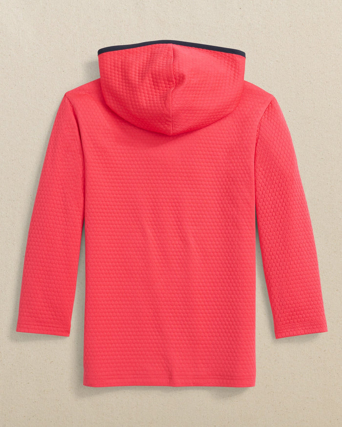 The back view of the Southern Tide Boys Scuttle Hoodie by Southern Tide - Heather Snapper