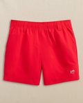 The front view of the Southern Tide Boys Shoreline Active Short by Southern Tide - Channel Marker Red