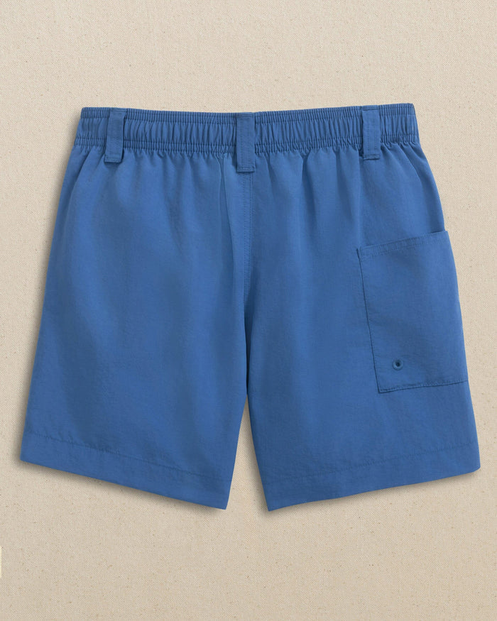 The back view of the Southern Tide Boys Shoreline Active Short by Southern Tide - Nautical Blue