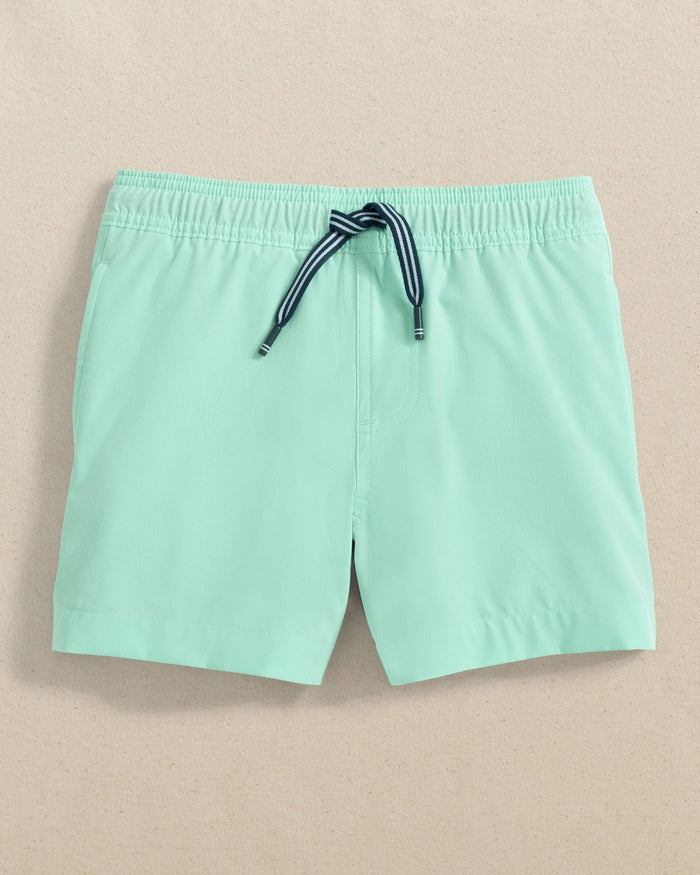 The front view of the Southern Tide Boys Solid Maritime Swim Trunk by Southern Tide - Garden Grove