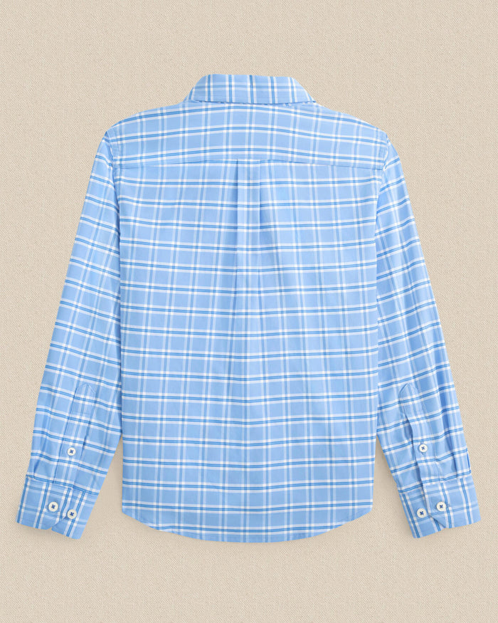 The back view of the Southern Tide Boys South Beach Plaid Coastal Breeze® Sport Shirt by Southern Tide - Ocean Channel