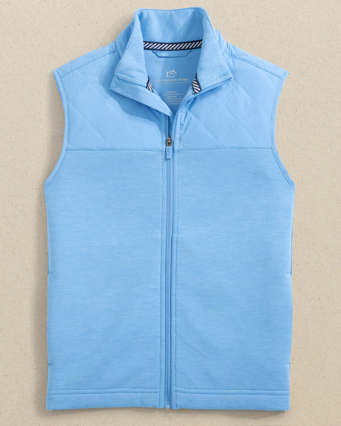 The front view of the Southern Tide Boys Waterfront Quilted Vest by Southern Tide - Ocean Channel