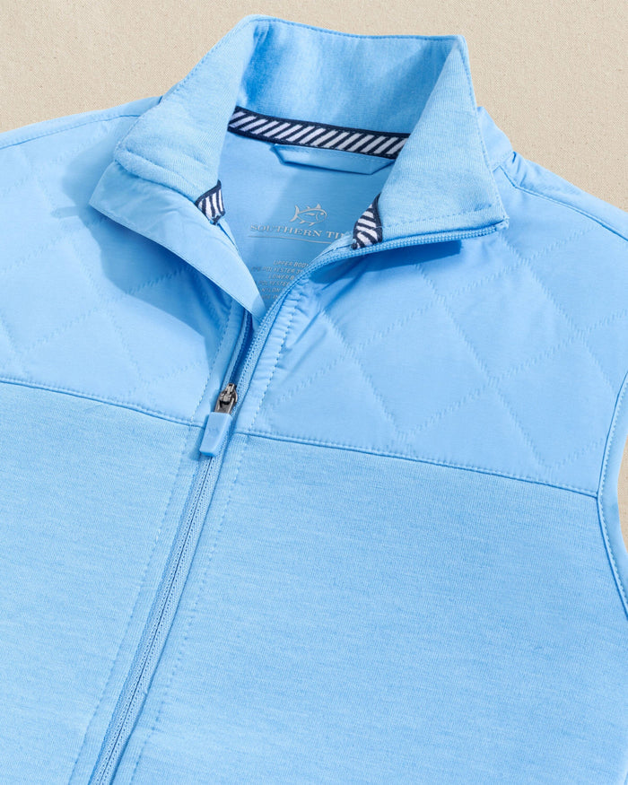 The detail view of the Southern Tide Boys Waterfront Quilted Vest by Southern Tide - Ocean Channel