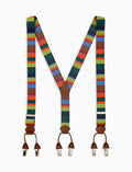 Bretella elastica unisex verde a righe multicolor - Gallo 1927 - Official Online Shop