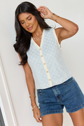 Briar Sleeveless Blue Floral Button Up Tank FINAL SALE