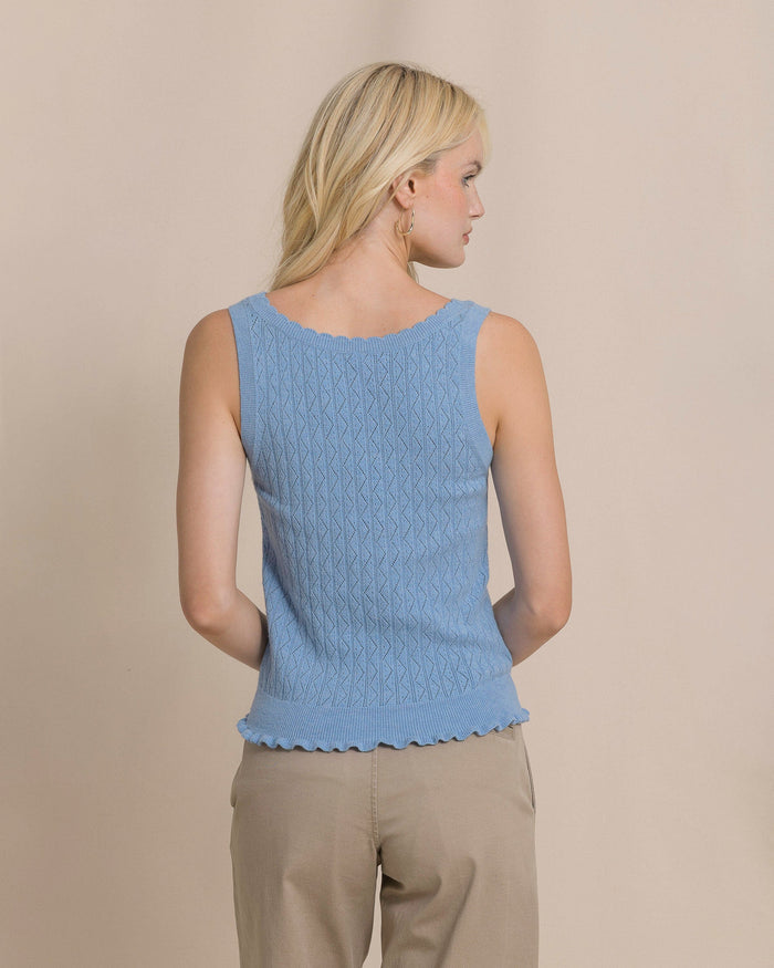 The back view of the Southern Tide Bridgette Pointelle Sweater Tank by Southern Tide - Ocean Channel