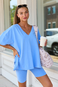 Britton Blue Oversized Tee