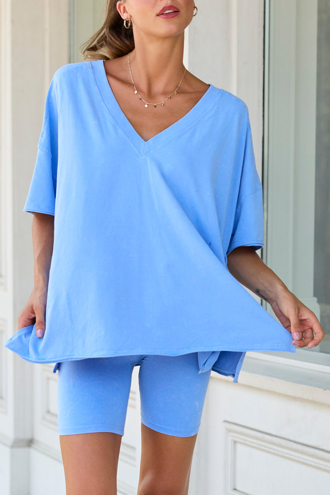 Britton Blue Oversized Tee