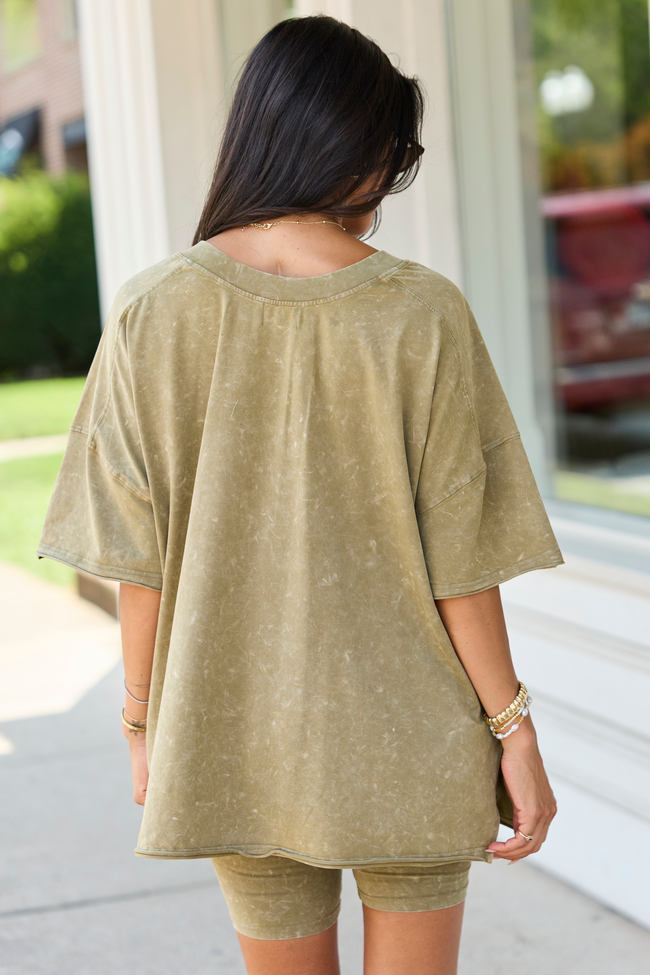 Britton Olive Oversized Tee