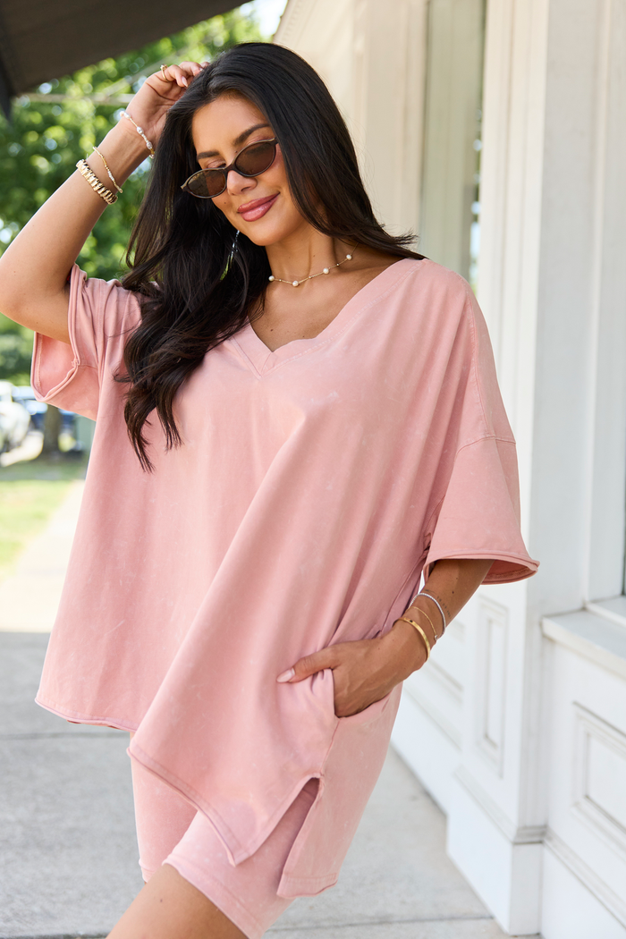 Britton Peach Oversized Tee