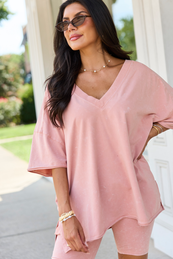Britton Peach Oversized Tee