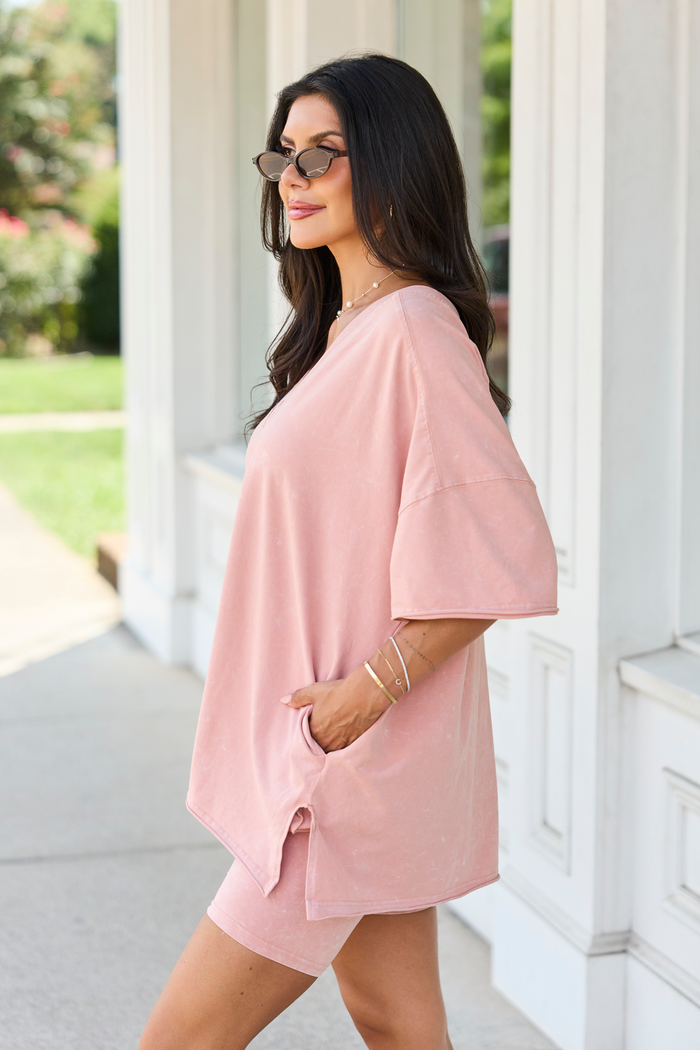 Britton Peach Oversized Tee