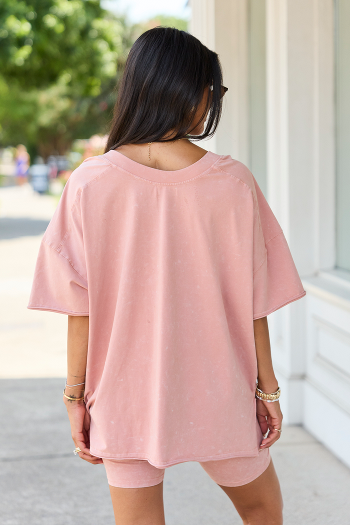Britton Peach Oversized Tee
