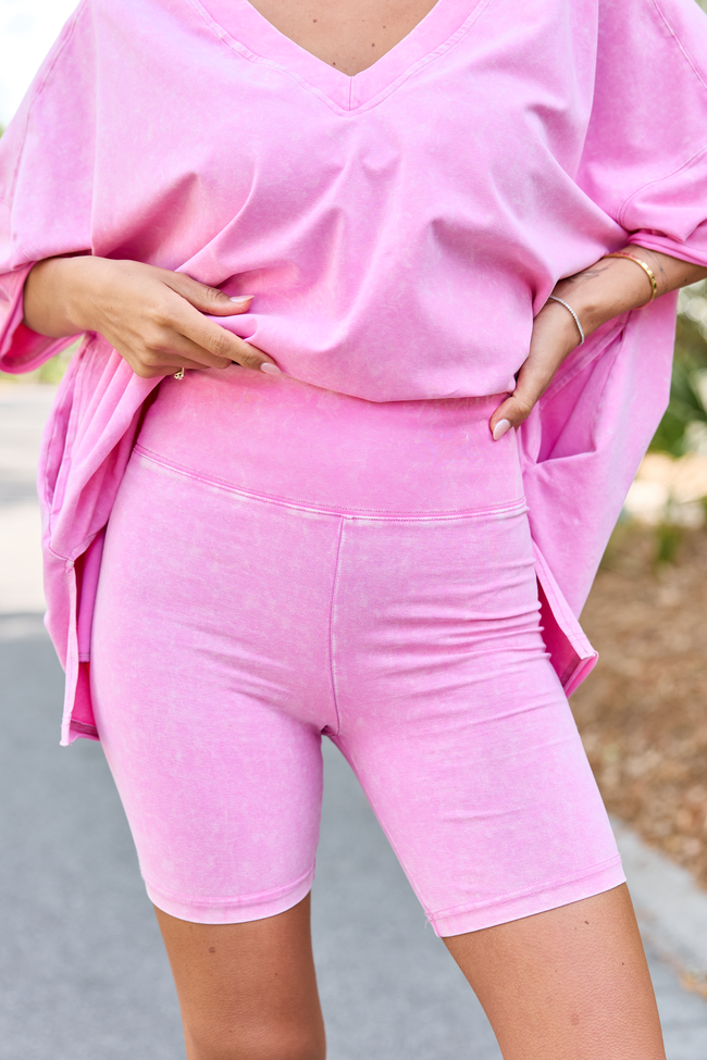 Britton Pink Biker Shorts