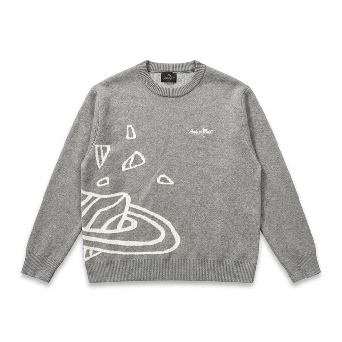 Broken Planet jacquard embroidered logo knitwear American street couples crewneck sweater