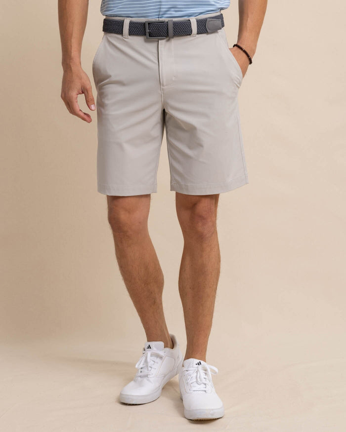 The front view of the Southern Tide brrr die 10 Short by Southern Tide - Stone