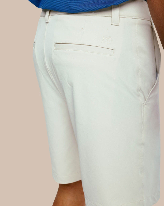 The pocket of the Men's Gulf 8 Inch Brrr Performance Short by Southern Tide - Stone