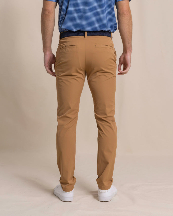 The back view of the Southern Tide brrr°®-die Performance Pant by Southern Tide - Hazelnut Khaki