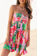 Calloway Multi Tropical Print Strapless Dress FINAL SALE