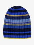 Calotta unisex lana, viscosa e cashmere blu righe multicolor - Gallo 1927 - Official Online Shop