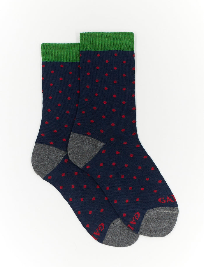 Calze corte bambino cotone blu royal fantasia pois - Gallo 1927 - Official Online Shop