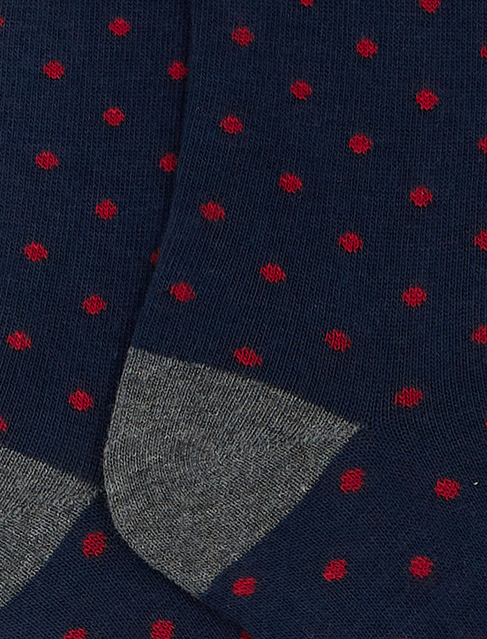Calze corte bambino cotone blu royal fantasia pois - Gallo 1927 - Official Online Shop