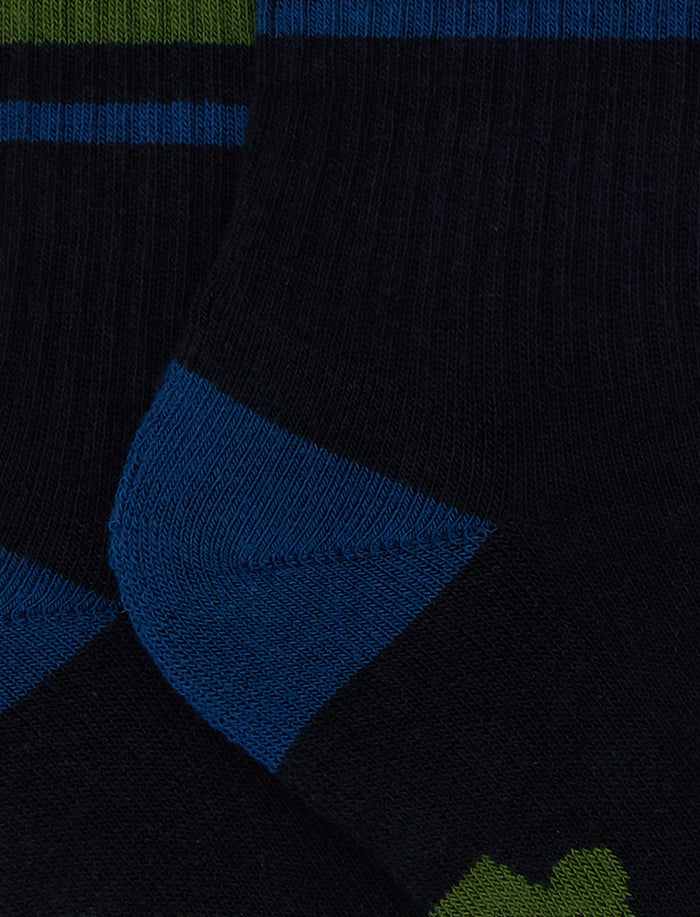 Calze corte bambino spugna di cotone blu con scritta gallo - Gallo 1927 - Official Online Shop