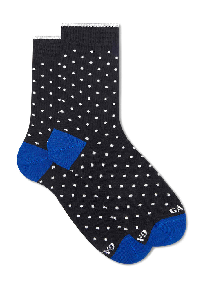 Calze corte donna cotone nero fantasia pois - Gallo 1927 - Official Online Shop