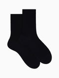 Calze corte donna lana blu tinta unita a coste - Gallo 1927 - Official Online Shop
