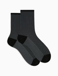 Calze corte donna nero twin rib effetto scintillante - Gallo 1927 - Official Online Shop