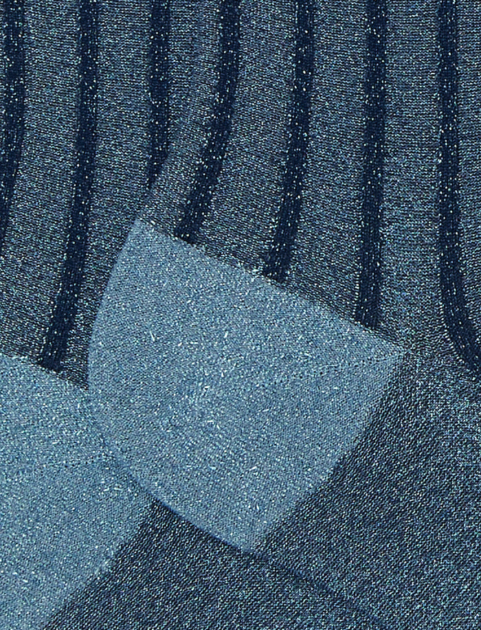 Calze corte donna poliammide polvere e blu twin rib spaziata lurex - Gallo 1927 - Official Online Shop