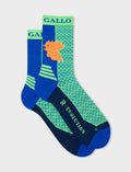 Calze corte tecniche donna verde fluo fantasia triangolini - Gallo 1927 - Official Online Shop